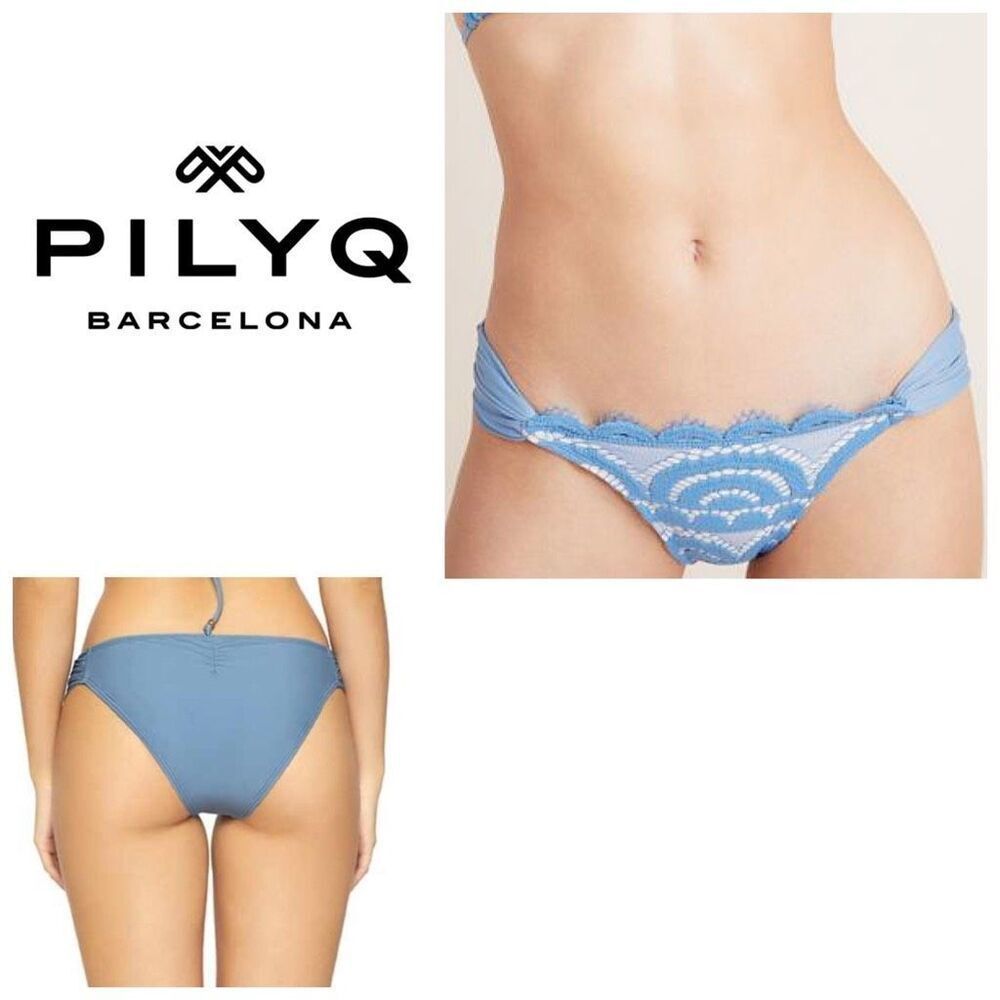New. Pilyq sky blue lace bikini bottoms. Size medium.  Retails $76
